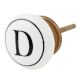D Flat Alphabet Ceramic Drawer Knob