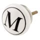 M Flat Alphabet Ceramic Drawer Knob