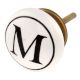 M Flat Alphabet Ceramic Drawer Knob
