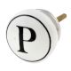P Flat Alphabet Ceramic Drawer Knob