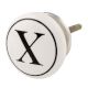 X Flat Alphabet Ceramic Drawer Knob