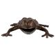 Brass Frog Figurine In Black Finish