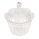 Glass Sugar Bowl With Lid Decorated With Reliefs