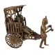 Chariot Pulling Tribal Art Man With Two Persons From Bengal