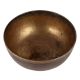 Round Brass Bowl With Dark Patina