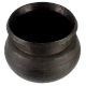 Black Round Brass Pot With  A Wide Mouth