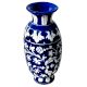 Blue Pottery Ceramic Floral Design Vase