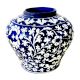 Blue Floral Pottery Vase In Blue And White Color