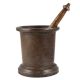 Brass Okhli Mortar And Pestle With Black Patina