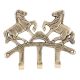 Two Horse Brass Key Holder In Nickle Finish