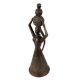 Brass Tribal Lady With Pots Statue In Black Finish