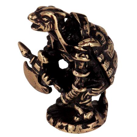 Brass Figurine Of Turtle Holding An Axe