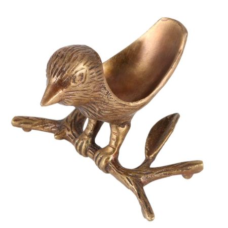 Solid Brass Bird Trinket Bowl or Dish