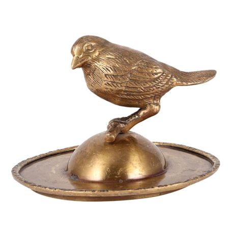 Brass Bird On A Raised Ball Plate