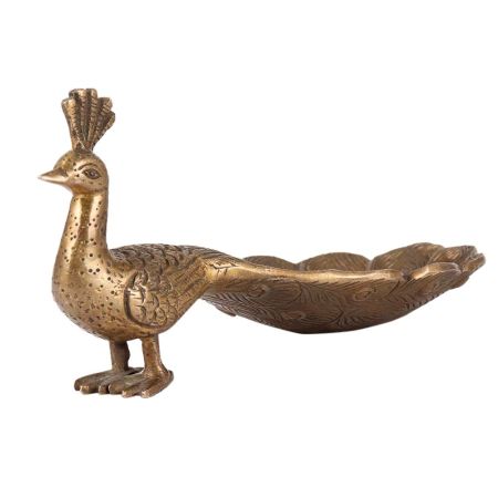 BrassÂ Peacock Trinket Tray