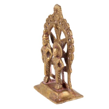 Brass Vishnu Laxmi Narayan Murti Standing With Decorative Arch