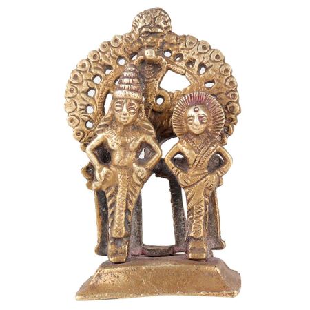 Brass Lord Bhagwan Vishnu Narayan and Laxmi Statue