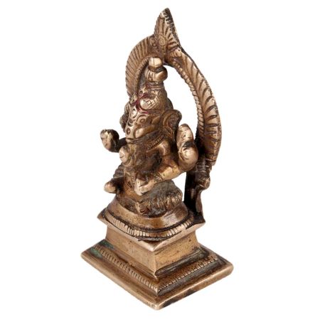 Brass Ganesha Statue Sitting With Prabhavali