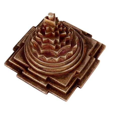 Brass Statue of Lakshmi Meru Shriparni Yantra Pyramid