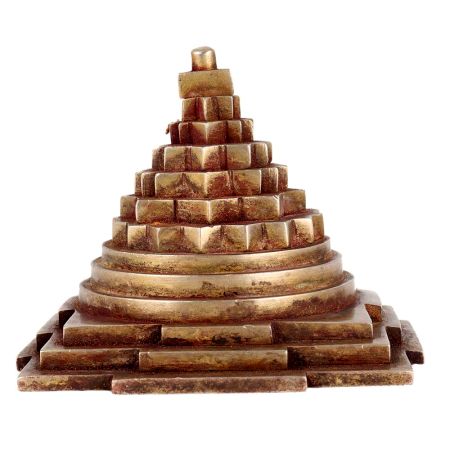 Brass Statue of Lakshmi Meru Shriparni Yantra Pyramid