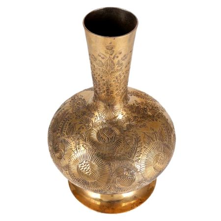 Brass Rose Design Flower Vase