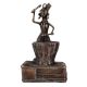 Tribal Brass Drummer Musician Statue In Dark Finish