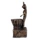 Tribal Brass Drummer Musician Statue In Dark Finish