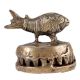 Old Fish Statue Foot Scrubber In Antique Finish