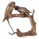 Brass Parrot Love Birds on Tree Showpiece