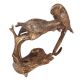Brass Parrot Love Birds on Tree Showpiece