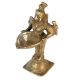 Brass Goddess Meenakshi Holding  Diya With Parrot