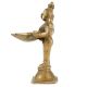 Brass Goddess Meenakshi Holding  Diya With Parrot