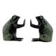 Two Black Brass Frogs Bookends For Your Shelves