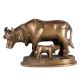 Brass Kamdhenu Cow And Calf Statue