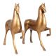 Two  Brass Running Horses Statues