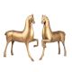 Two  Brass Running Horses Statues