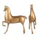Two  Brass Running Horses Statues