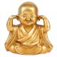 Golden Brass Monk Hears No Evil Statue