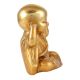 Golden Brass Monk Hears No Evil Statue