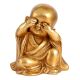 Golden Brass Monk Sees No Evil Statue
