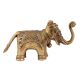 Brass Elephant Statue With intricate Carving Trunk Up