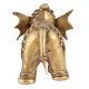 Brass Elephant Statue With intricate Carving Trunk Up