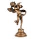Trumpeting Brass Cherub Angel Statue
