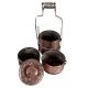 Copper Lunch Box Embossed  Four Compartments Tiffin Box