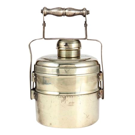 Brass Lunch Box With TwoÂ Compartment