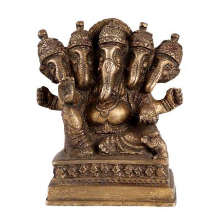Brass Panchmukhi Ganesh Idol