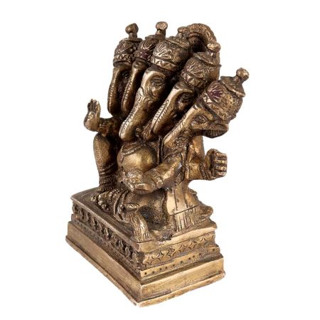 Brass Panchmukhi Ganesh Idol