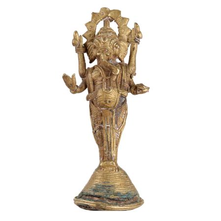 Brass Standing Ganesha Statue Dhokra Art