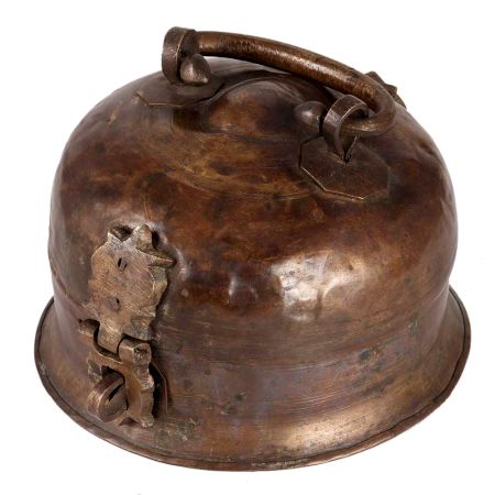 Old Brass Round Small Jewellery Box