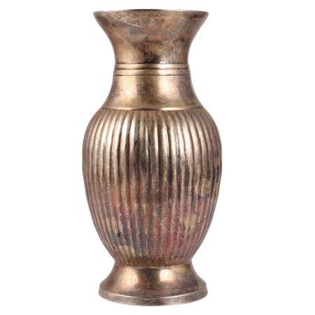 Brass Flower Table Vase With Fluted Design